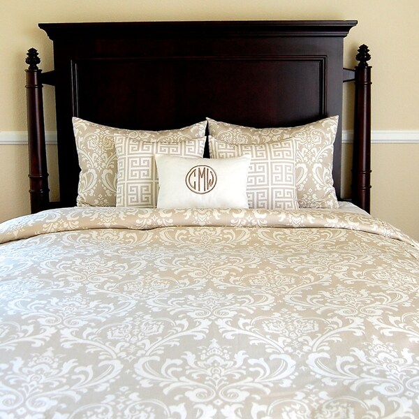 Shams Bedding Ensemble Full Queen Pillow Shams Queen Bedding Neutral Tan Decorative Throw Pillow Covers Set of Five with Monogram