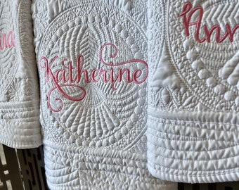 New Baby Gift- Blanket with Name - Baby Girl - Personalized Quilt - Nursery Decor - Gift for New Mom - Infant Gift - Shower Gift - Baby Name