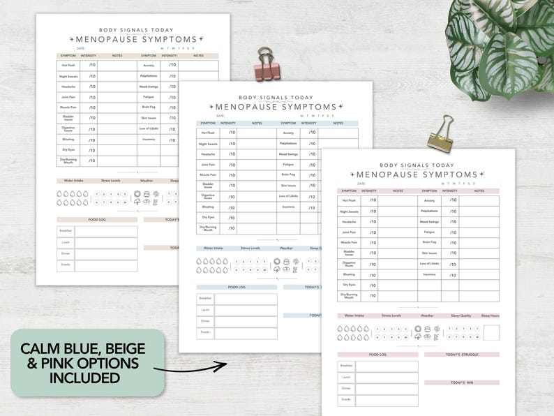 Menopause Tracker, Printable Perimenopause Log, Symptom Chart, PDF image 8