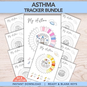 Asthma Tracker Printable, Simple Inhaler & Symptom Logs, Daily Breathing Journal Pages, Health Habit Trackers (PDF)