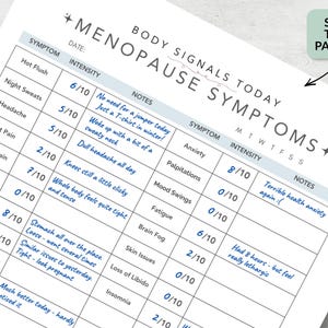 Menopause Tracker, Printable Perimenopause Log, Symptom Chart, PDF image 3