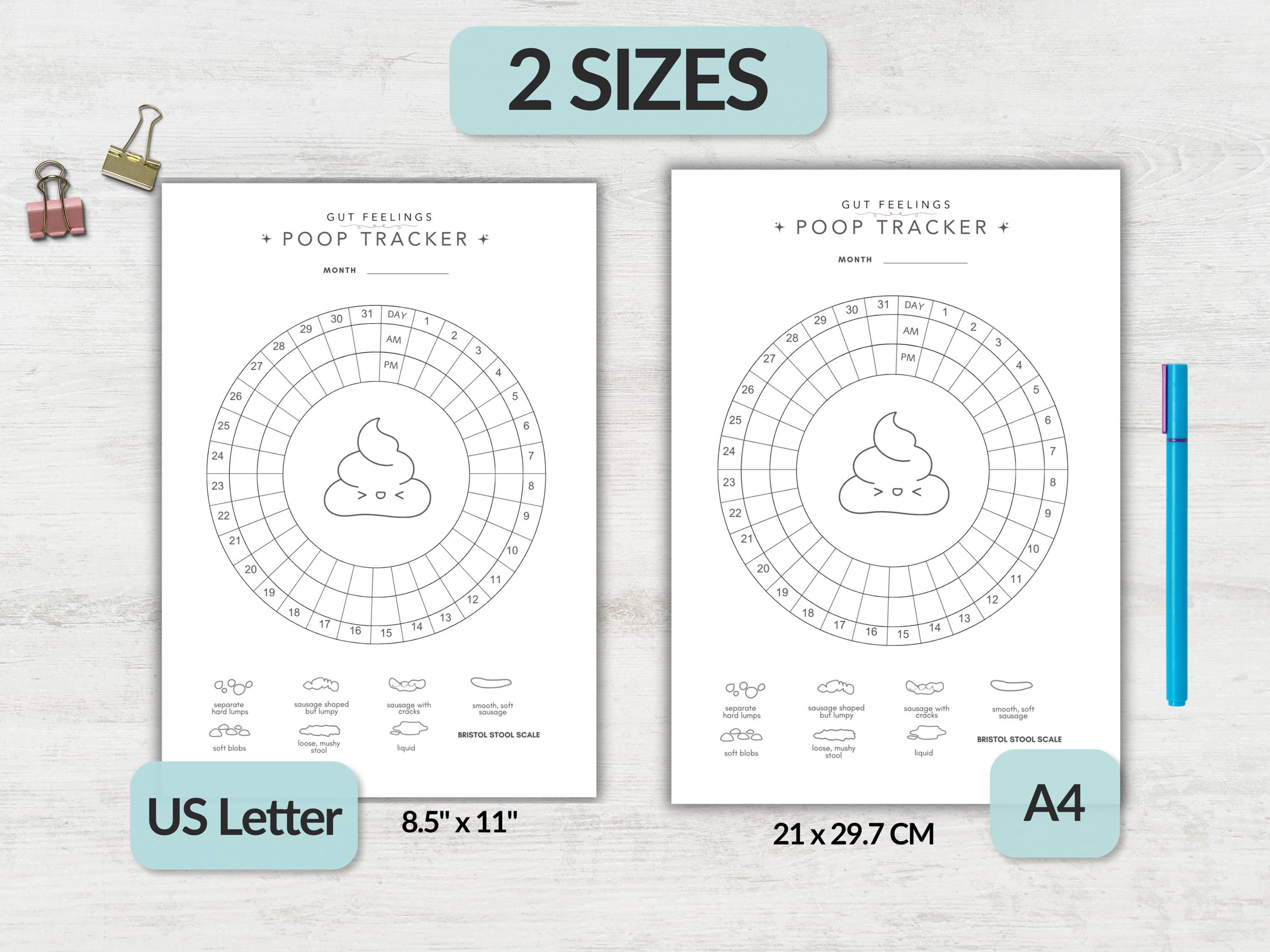 Poop Tracking Graph Poop Tracker Printable, Bristol Stool Chart PDF, IBS Bowel Log, Simple ...
