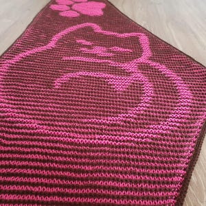 INSTRUCTIONS, Cat, Shadow Knitting, Illusion Knitting, Flat Motif Shawl