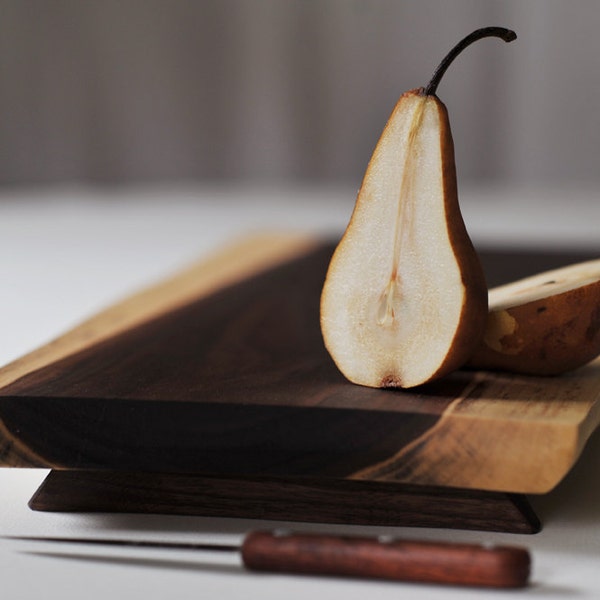 Rustic Walnut Serving Tray Footed Cutting Board