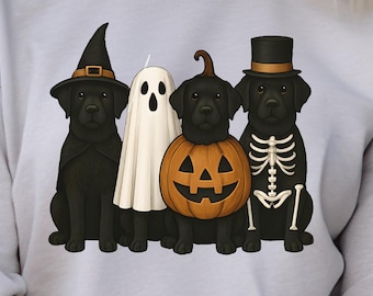 Halloween Black Labrador Costumes PNG, Trick or Treat Black Labs, Black Labrador Png, Spooky Dogs,  Halloween Lab Dogs Png, Digital Download