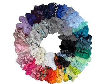 Handmade Scrunchies: Velvet, Satin, Cotton Hair Tie - Pick Your Style
