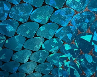 Mermaid Scale Print Polyester & Spandex Fabric by the yard