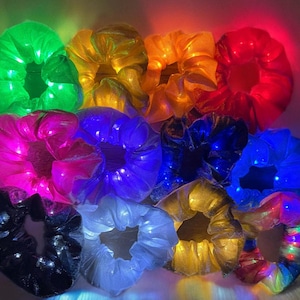 LED Light Up Scrunchies – Glow-in-the-Dark Hair Accessories for Parties, Festivals, and Events