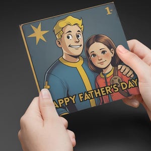DND Themed Fathers Dad Card PNG | Fantasy Tabletop RPG Birthday Greeting | Printable Digital Download | Dice Dragons Inspired