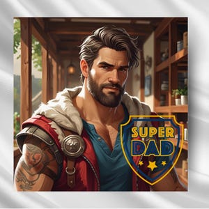 DND Themed Fathers Dad Card PNG | Fantasy Tabletop RPG Birthday Greeting | Printable Digital Download | Dice Dragons Inspired