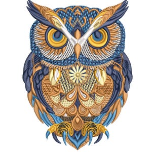 Wise Owl Machine Embroidery Design, Bohemian Woodland Decor, Instant Download