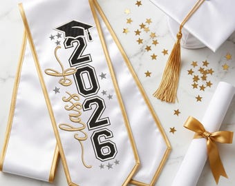 Graduation 2026 Embroidery Design, Class of 2026 Embroidery File, Graduate Embroidery Pattern, Vertical Graduation Embroidery, 6 Sizes