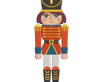 Female Nutcracker Soldier Embroidery Design, Christmas Decor, Vintage Nutcracker, Gift for Her, Holiday Ornament, Instant Download