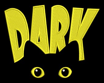 DARK Embroidery Design, Machine Embroidery File, Funny Text Embroidery, Cartoon Style Font, Instant Download