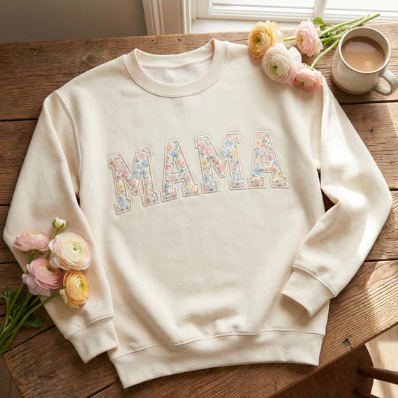 MAMA Applique Embroidery Design, Mom Applique PES, Mother’s Day Embroidery File, Trendy Mama Embroidery, Instant Download