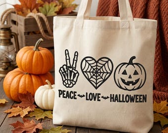 Peace Love Halloween Embroidery Design, Skeleton Hand Embroidery File, Pumpkin Machine Embroidery, Spooky Fall DST, Instant Download