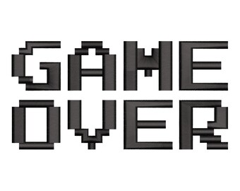 Game Over Embroidery Design, Gaming Embroidery File, Video Game Machine Embroidery, Gamer Shirt Design, Instant Download DST PES JEF