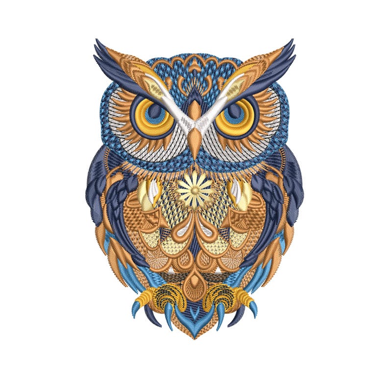 Wise Owl Machine Embroidery Design, Bohemian Woodland Decor, Instant Download