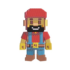 Cartoon Construction Worker Embroidery Design, Pixelated Cartoon – Instant Digital Download for Machine Embroidery (DST, PES, JEF & More)