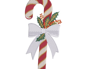 Candy Cane Embroidery Design, Christmas Candy Cane Pattern, Candy Embroidery File PES DST, Xmas Candy Embroidery Art, Instant Download