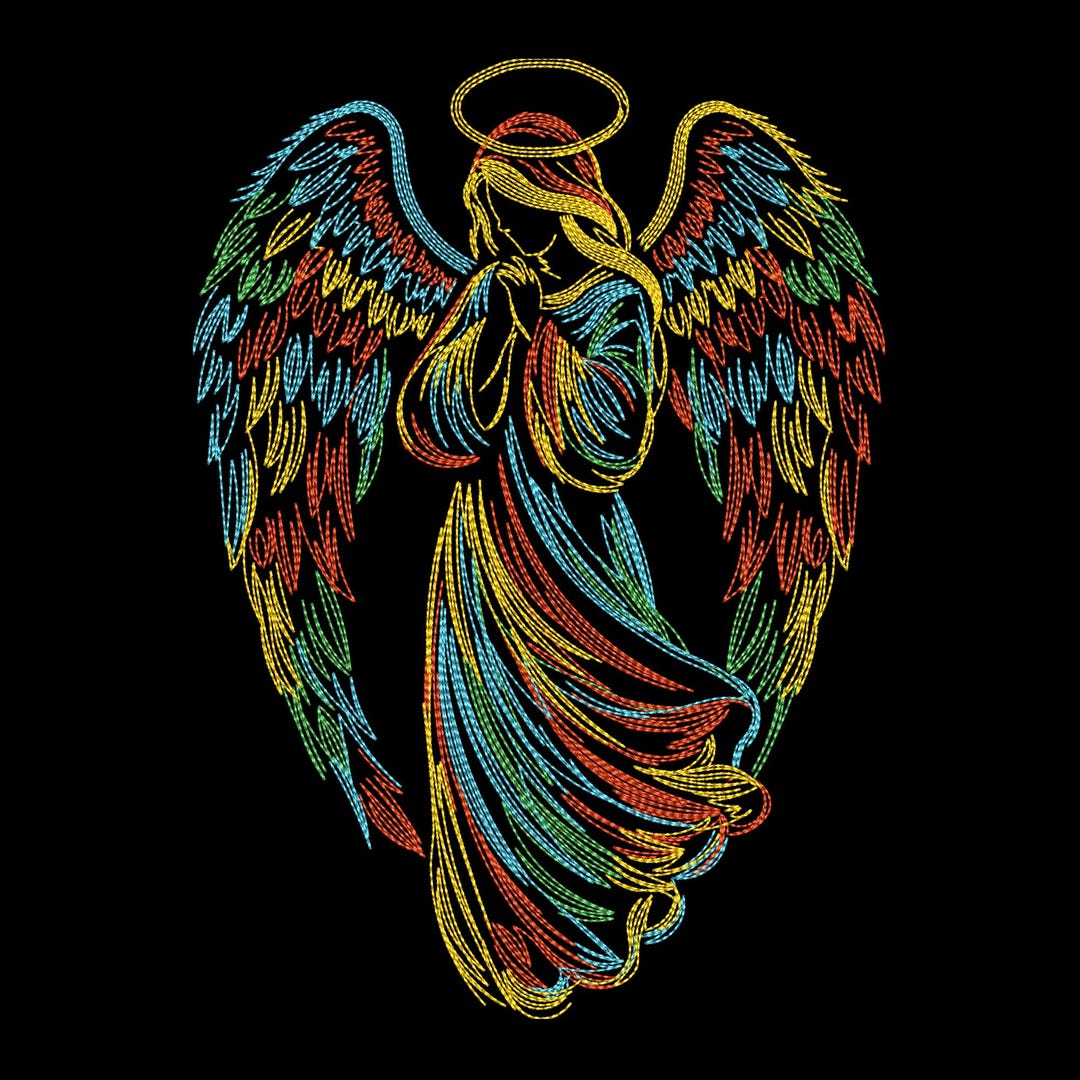 Angel Embroidery Design, Religious Angel Machine Embroidery File ...