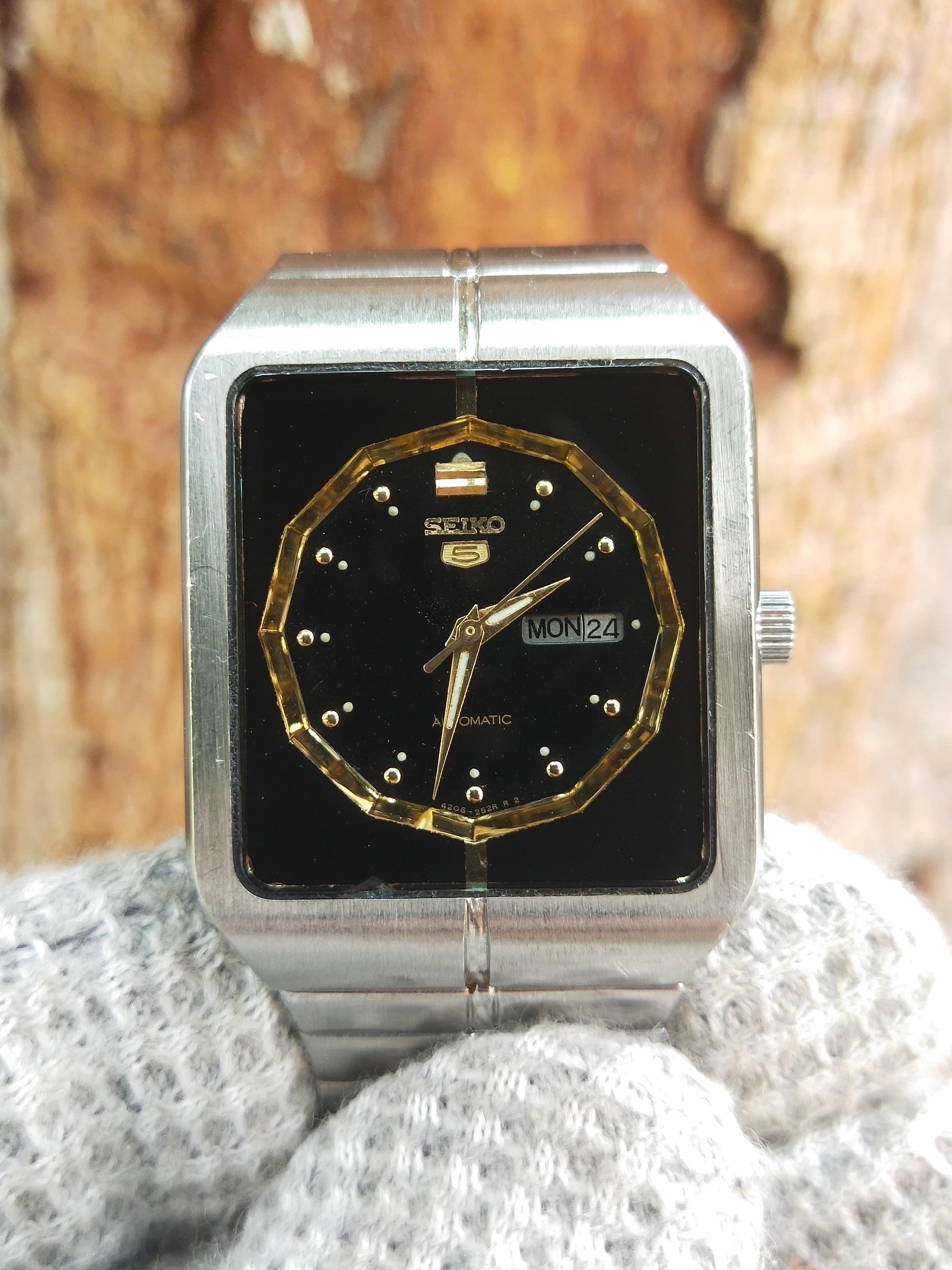 SEIKO 5 4206-5700 Silver Tank Shape Square Automatic Men's Watch