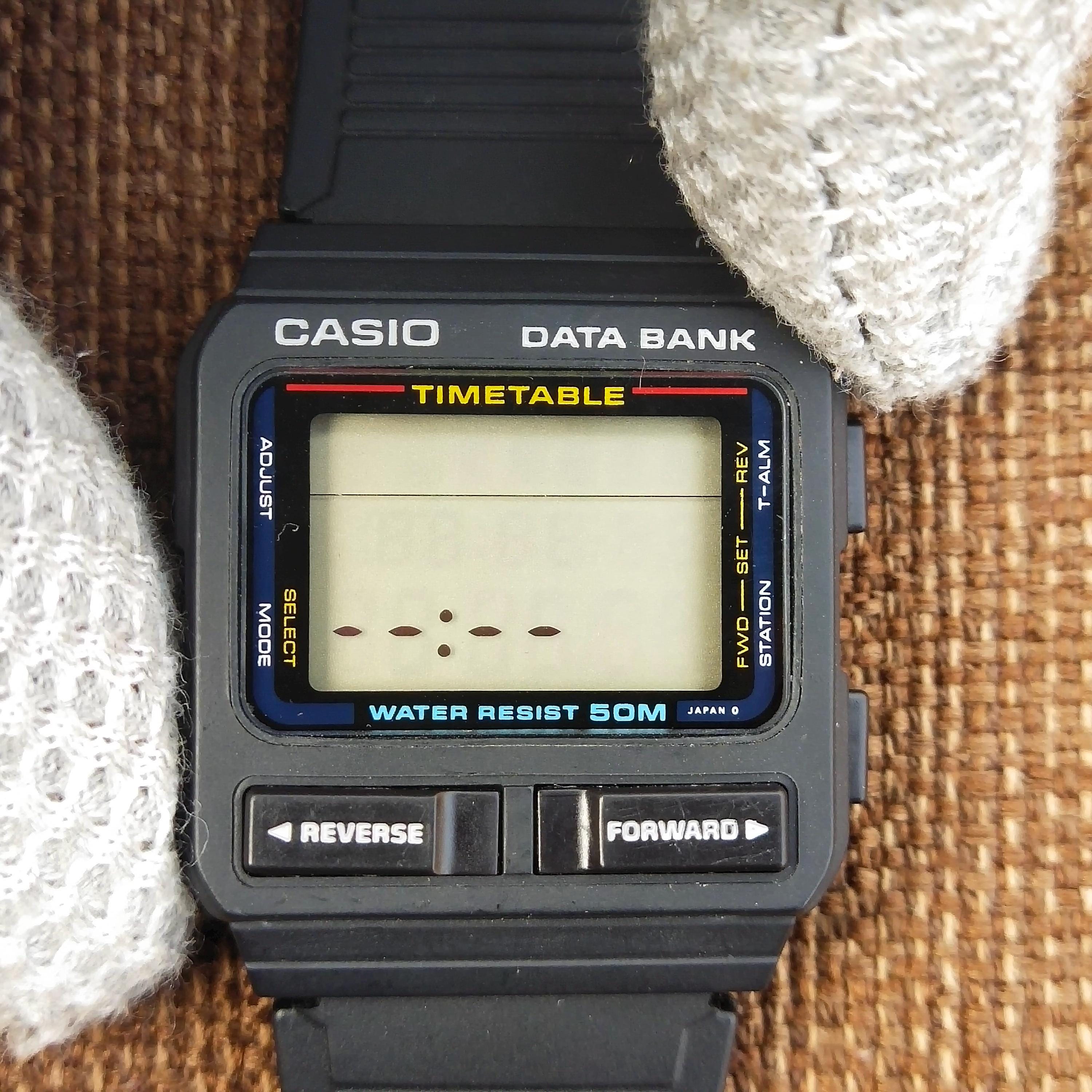 Rare Casio DBT-70W Timetable Vintage Black Watch Japan for Men's