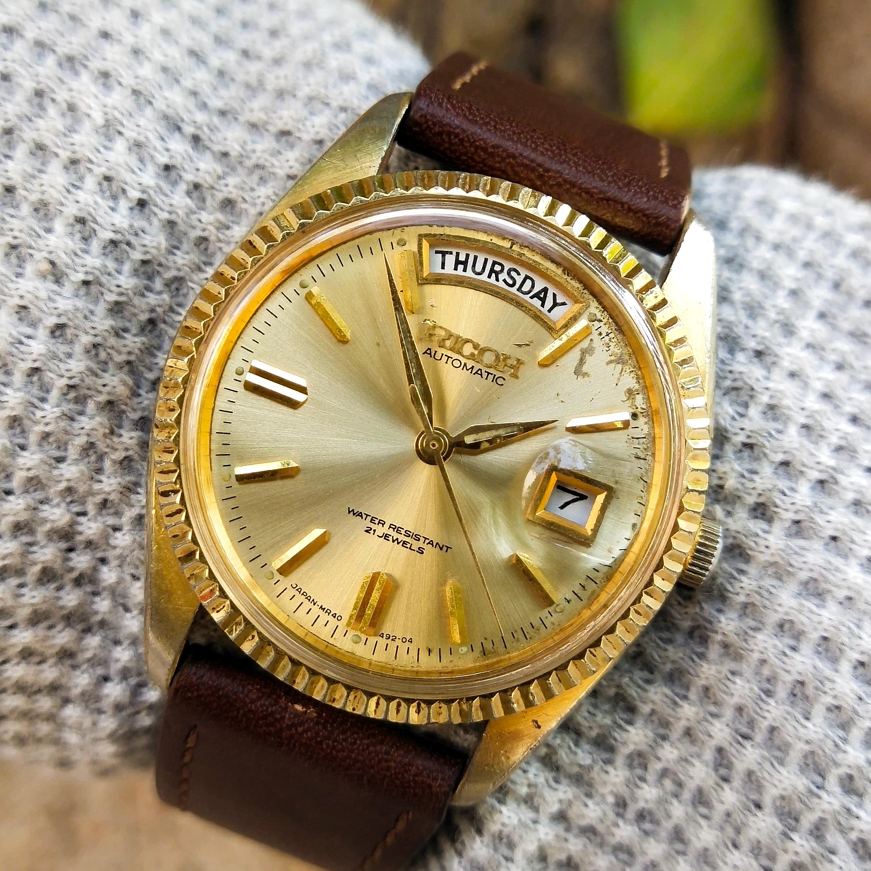 Vintage RICOH President 040121 Automatic 21 Jewels Men's Watch