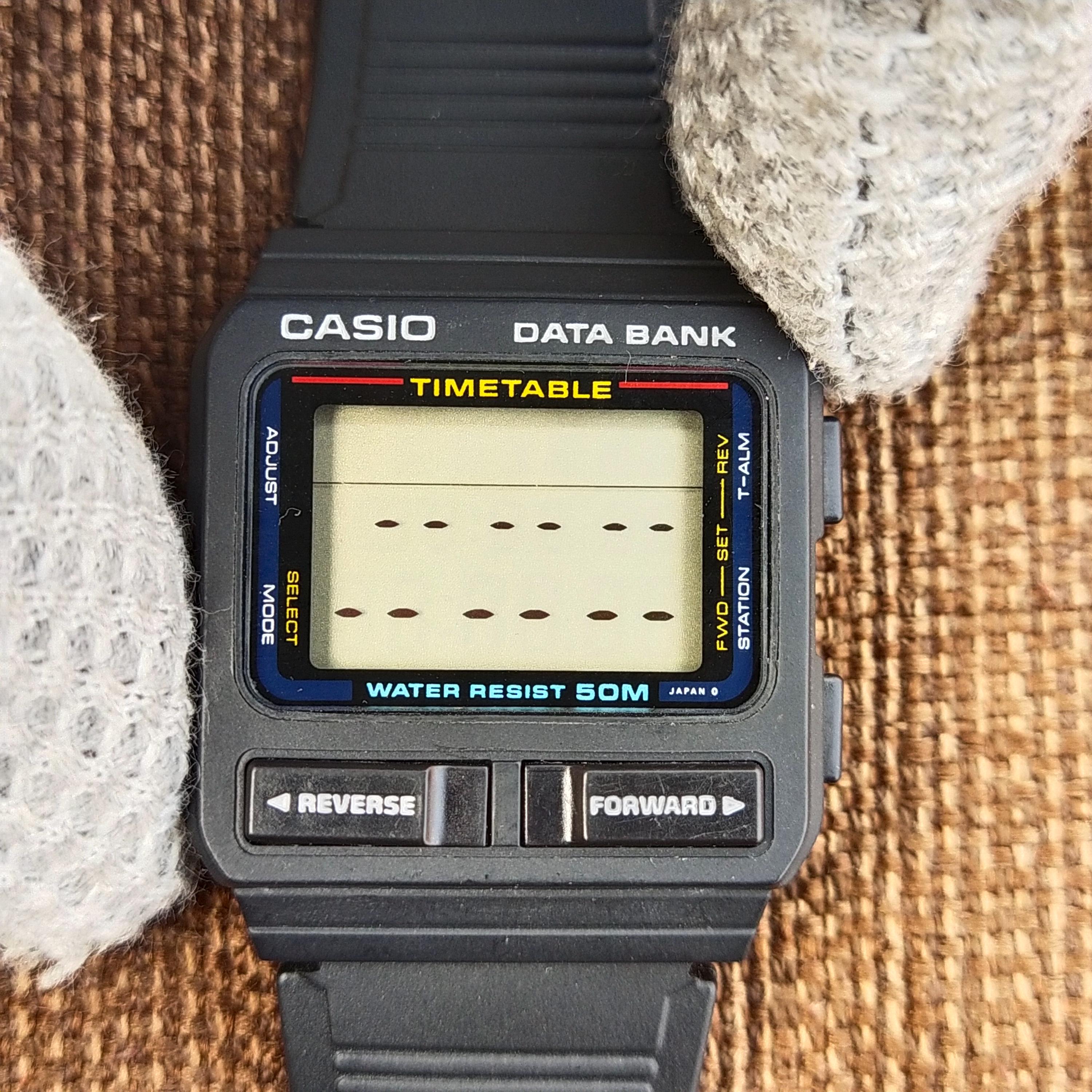 Rare Casio DBT-70W Timetable Vintage Black Watch Japan for Men