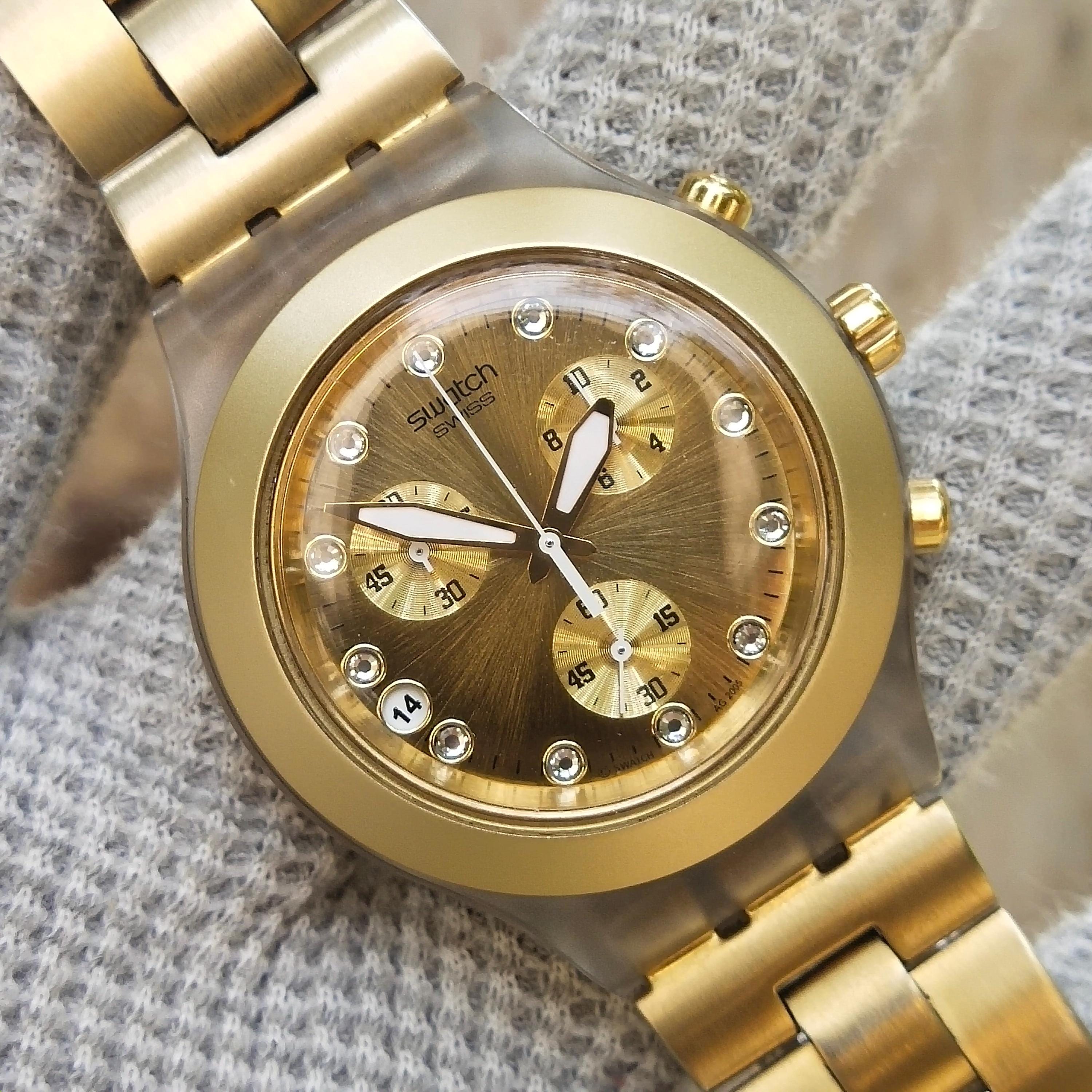 Rare Swatch Chronograph Diaphane Gold Dial for Men's - Etsy