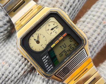 古時計　レトロ VINTAGE CITIZEN 8986-087089 Y Ana-digi Chronograph Men's Watch - Etsy