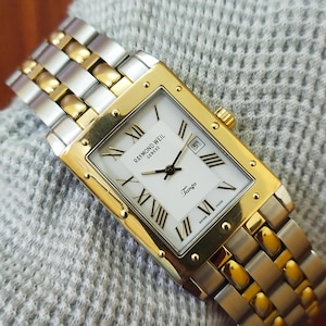 Orologio da uomo Raymond Weil Geneve Tango bicolore in oro 18 carati e acciaio inossidabile, modello 5380