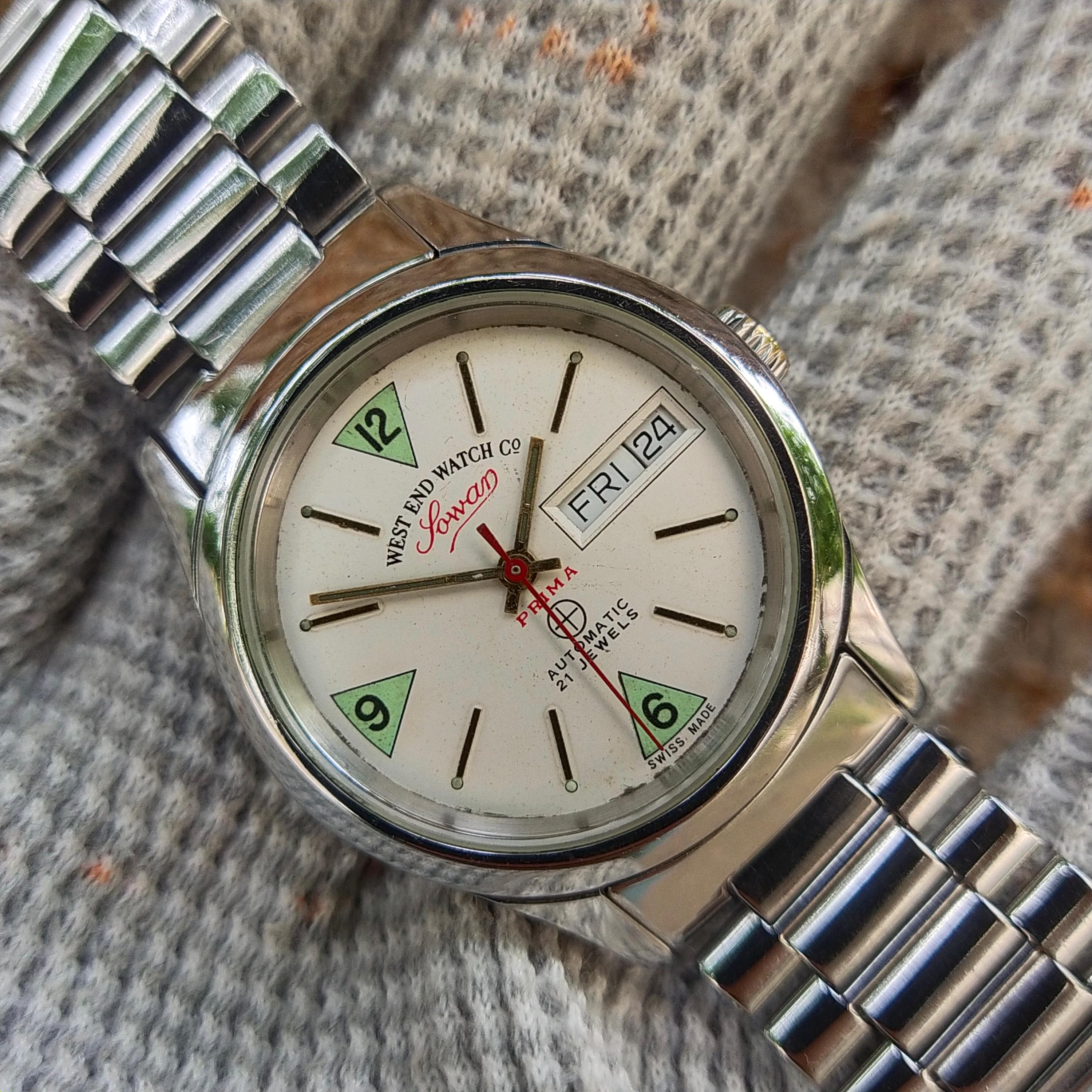 希少 WEST END WACTH CO. Sowar PRIMA自動巻き 時計 West End Watch Co Sowar Prima 21 Jewels Swiss Made Watch for Men's