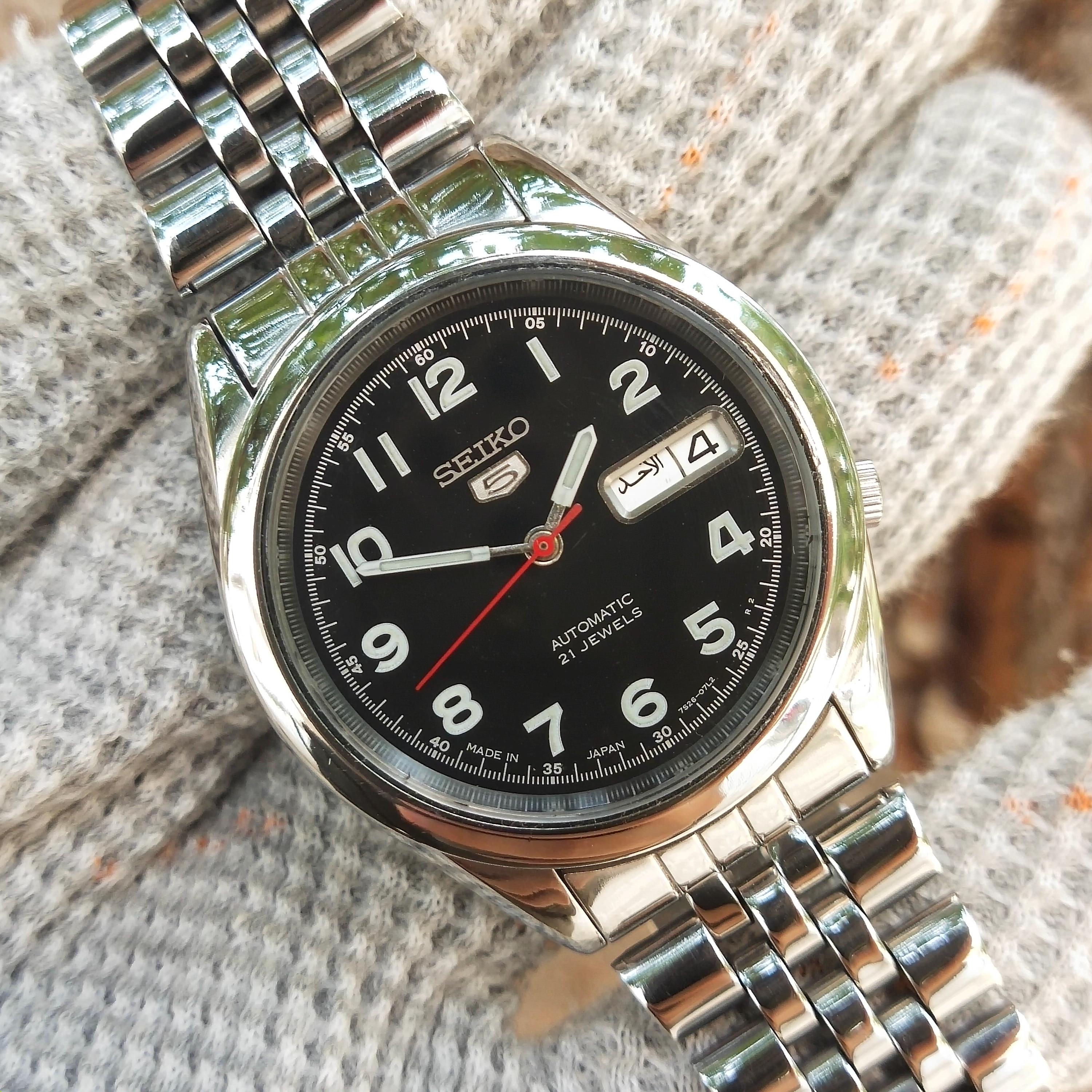 A*K様 SEIKO5 自動巻き時計7S26 ブラックダイヤル セイコー5 オートマチック 7S26-0530 ブラックダイヤル 21石 メンズ