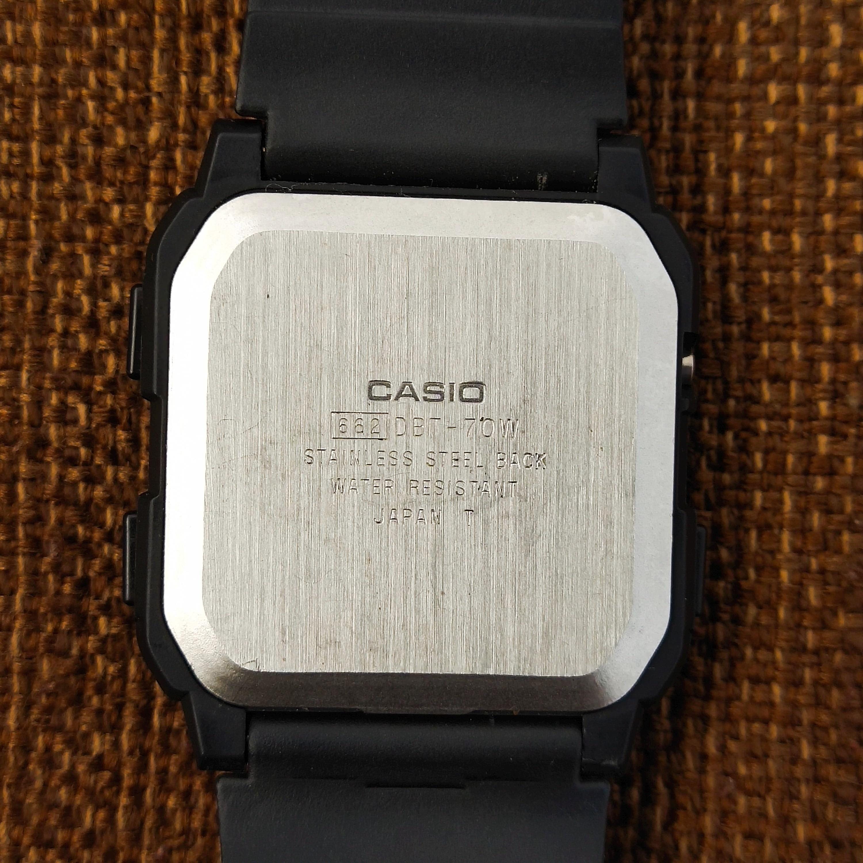 Rare Casio DBT-70W Timetable Vintage Black Watch Japan for Men