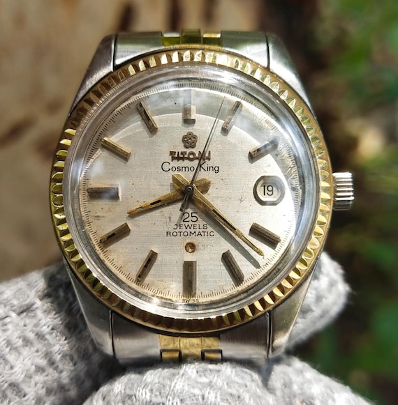 Vintage Titoni Cosmo King Rotomatic 25 Jewels Swiss Made Watch for