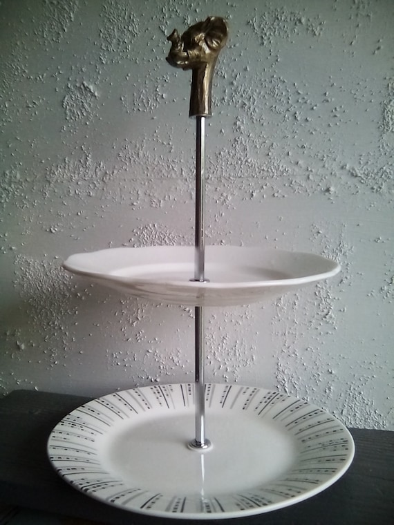Quirky Unusual Retro Vintage Guilded Elephant Cake Sandwich Stand Etsy UK