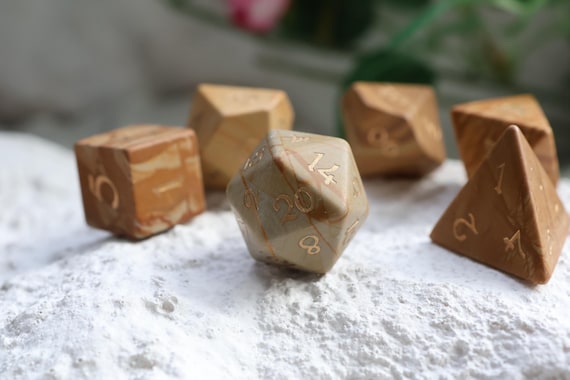 Wooden Jasper Energy Stone Dice Set
