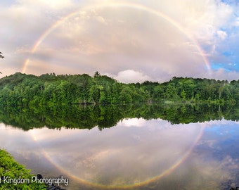 Full Rainbow and Reflection  Print