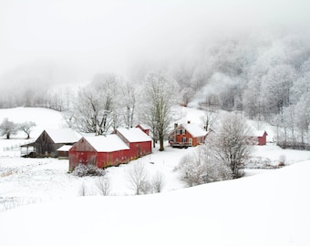 Famous Vermont Jenne Farm in Fresh Winter Snow