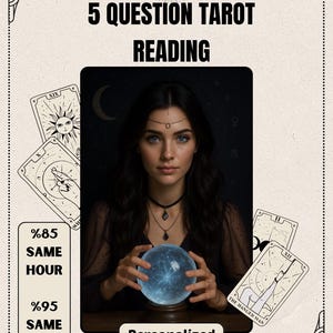 5 Question Tarot Reading Same Hour Psychic Reading Honest Tarot Reader Clairvoyant Reading Insights Love Career Reading Spiritual Advices