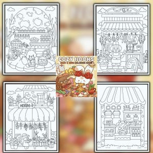 Coco Wyo Cozy Nooks Digital Coloring Book Instant Download Cozy Coloring Book Bold and Simple PDF File Cute and Easy Coloring Book