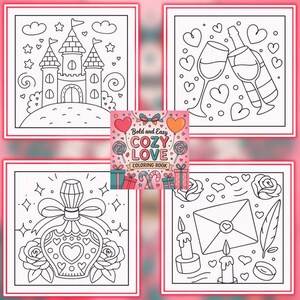 Coco Wyo Cozy Love Digital Coloring Book Instant Download Cozy Coloring Book Bold and Simple PDF File Cute and Easy Coloring Book