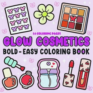 Coco Wyo Glow Cosmetics Digital Coloring Book Instant Download Cozy Coloring Book Bold and Simple PDF File Cute and Easy Coloring Book