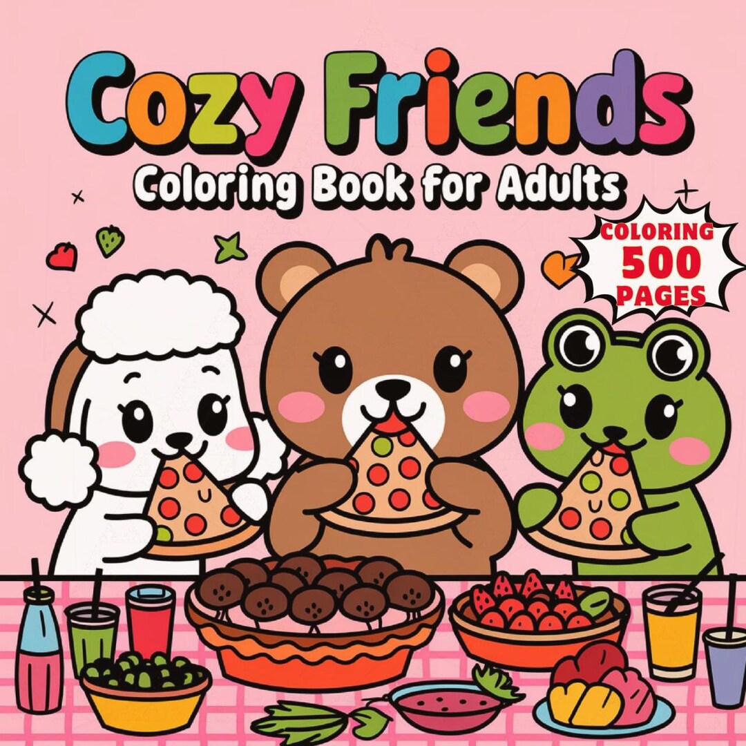 Coco Wyo Cozy Friends Digital Coloring Book 500 Pages Instant Download ...