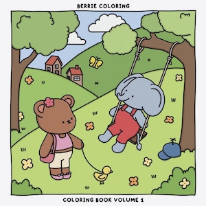 Coco Wyo Berrie Digital Coloring Book Instant Download Cozy Coloring Book Bold and Simple PDF File Cute and Easy Coloring Book 20 pages