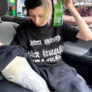 Kim Krueger Opium Heavy Kurzarm bedrucktes Gothic Punk Baumwoll T-Shirt Playboi Carti