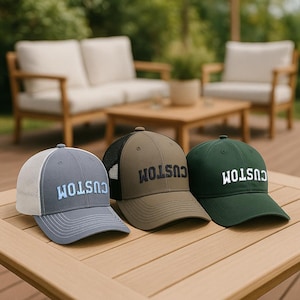 Custom Embroidered Upside Down Text Hat, Embroidered Baseball Hat, Custom Trucker Hat, Personalized Upside Down Cap, Personalized Dad Cap