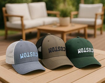 Custom Embroidered Text Hat: Personalized Baseball or Trucker Cap