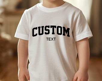 Custom Text Cotton Toddler Shirt: Personalized Family Outfit